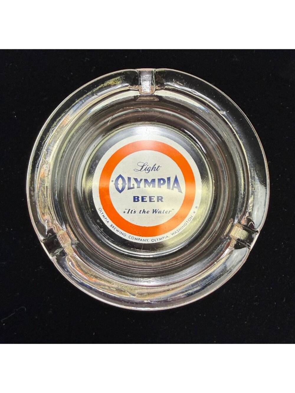 Vintage Olympia Light Beer It's the Water Glass Ashtray